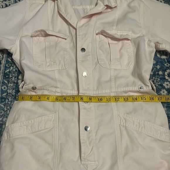 A.L.C. Petra Morganite Pink Contemporary Feminine Pockets Buttons Boho Jumpsuit - Picture 12 of 16